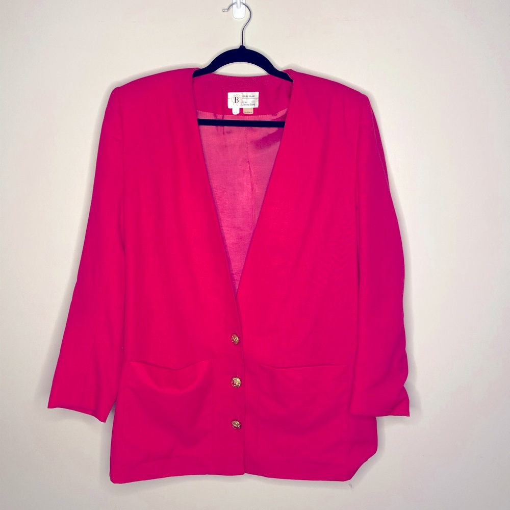 Jeremy Scott Fuschia Blazer with Gold Buttons